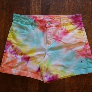 Calvin Klein tie dyed jean shorts